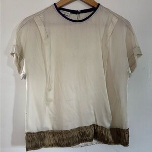 Dries Van Noten cream 100% silk top